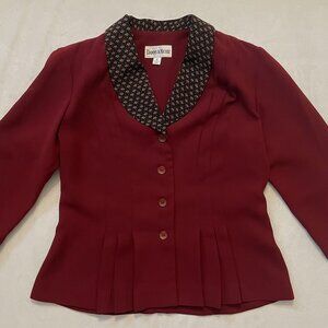 Vintage Danny & Nicole Red Pleated Jacket